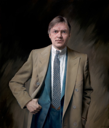 Painting titled "Portrait of Smedvig" by Jon Bøe Paulsen, Original Artwork, Oil