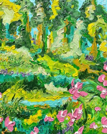 Картина под названием "Down Stony at Creek…" - Jon Parlangeli, Подлинное произведение искусства, Масло Установлен на Деревян…