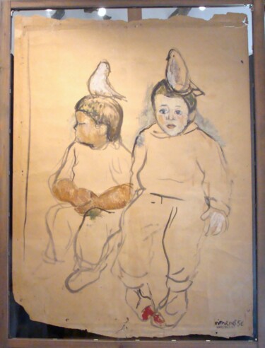 Dibujo titulada "Pascal et Manuel au…" por Jon Von, Obra de arte original, Otro
