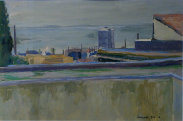 Painting titled "L'usine à gaz [vue…" by Jon Von, Original Artwork