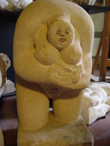 Sculpture intitulée "La Baigneuse (Homma…" par Jon Von, Œuvre d'art originale, Pierre