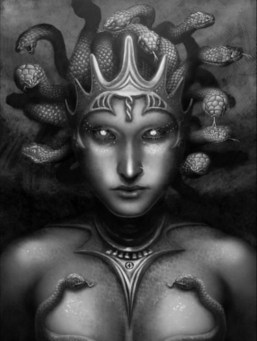 Digital Arts titled "Medusa" by Owens Esme, Original Artwork, Digital Painting
