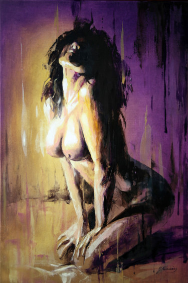 Картина под названием "JK18-0227 Lilac" - Jonas Kunickas, Подлинное произведение искусства, Масло