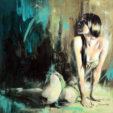 Картина под названием "JK18-0717 Dreamer" - Jonas Kunickas, Подлинное произведение искусства, Масло