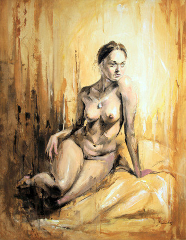 Painting titled "JK18-0322 Inner Bei…" by Jonas Kunickas, Original Artwork, Oil