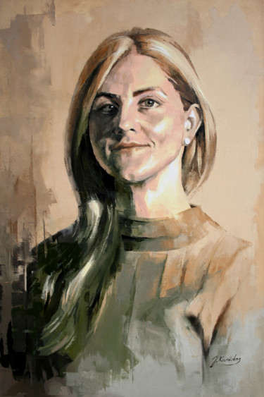Pintura titulada "JK19-0604 Portrait" por Jonas Kunickas, Obra de arte original, Oleo Montado en Bastidor de camilla de made…