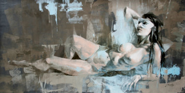 Ζωγραφική με τίτλο "JK20-0505 House of…" από Jonas Kunickas, Αυθεντικά έργα τέχνης, Λάδι Τοποθετήθηκε στο Ξύλινο φορείο σκελ…