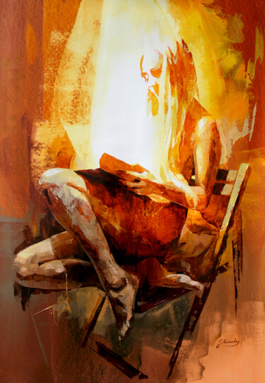 Картина под названием "JK21-0525 Wisdom" - Jonas Kunickas, Подлинное произведение искусства, Масло
