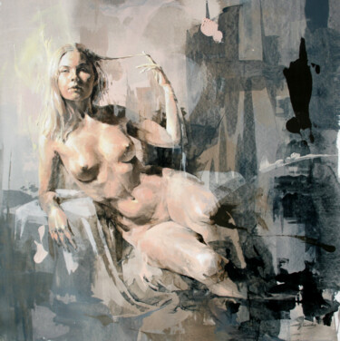 Painting titled "JK21-0810 Nude Port…" by Jonas Kunickas, Original Artwork, Oil