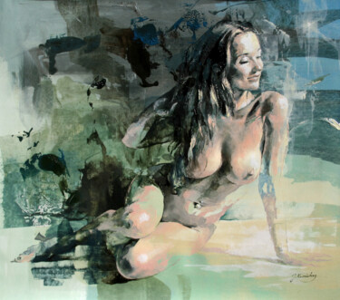 Картина под названием "JK21-0824 Nude Port…" - Jonas Kunickas, Подлинное произведение искусства, Масло