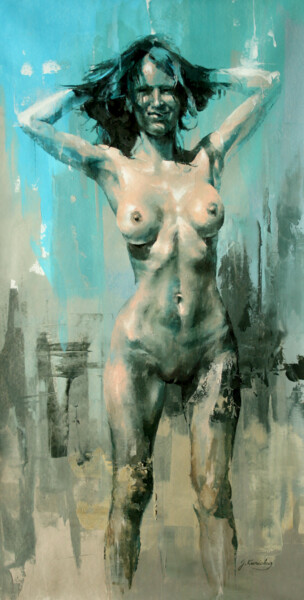 Ζωγραφική με τίτλο "JK22-0201 Nude Port…" από Jonas Kunickas, Αυθεντικά έργα τέχνης, Λάδι