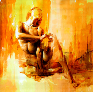 Painting titled "JK22-0920 Honey" by Jonas Kunickas, Original Artwork, Oil