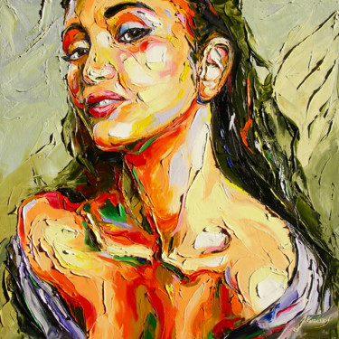 Malerei mit dem Titel "Portrait of a Woman" von Jonas Kunickas, Original-Kunstwerk, Öl
