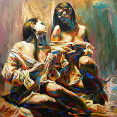 Peinture intitulée "Being with Myself" par Jonas Kunickas, Œuvre d'art originale, Huile