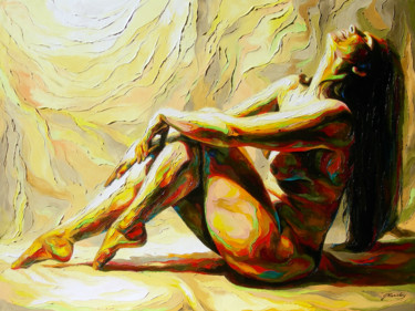 Картина под названием "Playful mood" - Jonas Kunickas, Подлинное произведение искусства, Масло
