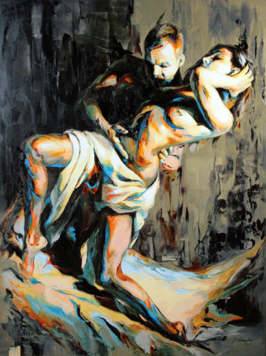 Painting titled "JK16-0816 Passion" by Jonas Kunickas, Original Artwork, Oil