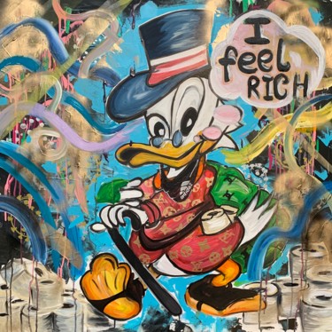 Schilderij getiteld "Scrooge McDuck & Co…" door Olya Jonas, Origineel Kunstwerk, Acryl