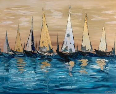 Peinture intitulée "Segelboote 3" par Olya Jonas, Œuvre d'art originale, Acrylique