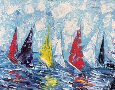 Pittura intitolato "Segelschiffe 25" da Olya Jonas, Opera d'arte originale, Acrilico