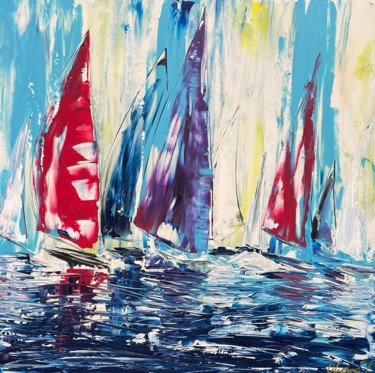 Malerei mit dem Titel "Segelschiffe 222" von Olya Jonas, Original-Kunstwerk, Acryl