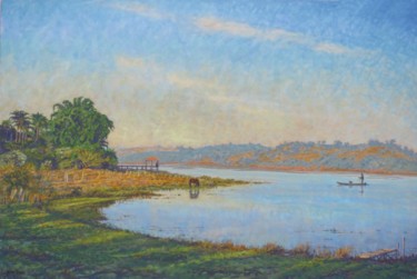 Pintura titulada "772 – REPRESA (74X1…" por Jonas Lemes, Obra de arte original, Acrílico