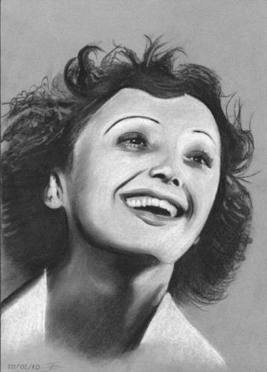 Drawing titled "Edith PIAF" by Jonath, Original Artwork