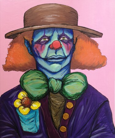 Painting titled "Clown" by Jonathan Da Silva, Original Artwork, Acrylic