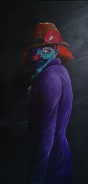 Peinture intitulée "Clown - Le dernier…" par Jonathan Da Silva, Œuvre d'art originale, Acrylique