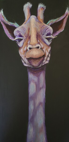 Schilderij getiteld "Girafe" door Jonathan Da Silva, Origineel Kunstwerk, Acryl