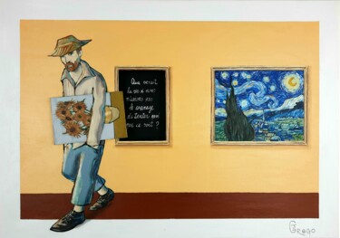 Malerei mit dem Titel "Le voleur de l'art" von Jonathan Grego, Original-Kunstwerk, Acryl Auf Keilrahmen aus Holz montiert