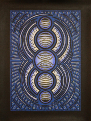 Malerei mit dem Titel "Cycle bleu" von Jonathan Pradillon, Original-Kunstwerk, Acryl