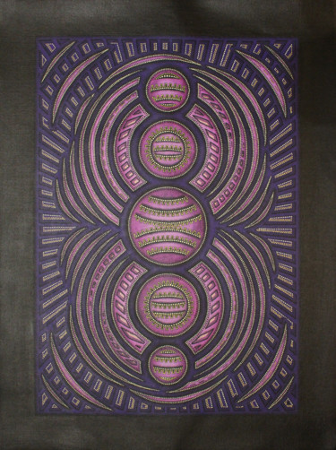 Картина под названием "Cycle violet" - Jonathan Pradillon, Подлинное произведение искусства, Акрил