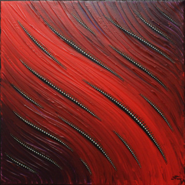 Painting titled "Fluide rouge" by Jonathan Pradillon, Original Artwork, Acrylic