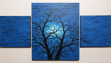 Painting titled "Silhouette d'arbre…" by Jonathan Pradillon, Original Artwork, Acrylic