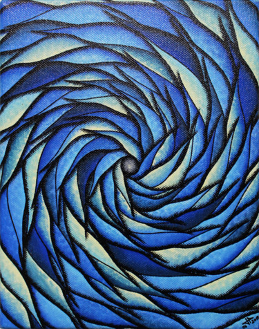 Spirale bleutée 24x19x1,8 cm ©2018 par Jonathan Pradillon