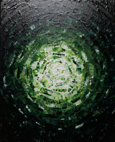 Peinture intitulée "Éclat de lueur verd…" par Jonathan Pradillon, Œuvre d'art originale, Acrylique Monté sur Châssis en bois