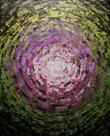 Peinture intitulée "Éclat de lueur rose…" par Jonathan Pradillon, Œuvre d'art originale, Acrylique Monté sur Châssis en bois