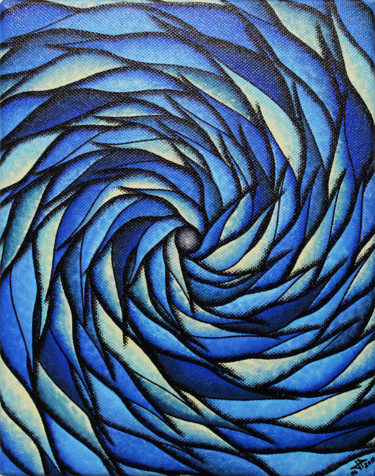 Malarstwo zatytułowany „Spirale bleutée” autorstwa Jonathan Pradillon, Oryginalna praca, Akryl