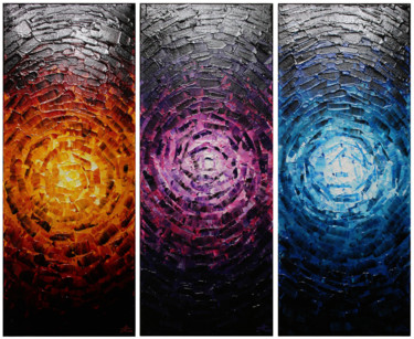 Картина под названием "Éclats luminescents…" - Jonathan Pradillon, Подлинное произведение искусства, Акрил Установлен на Дер…
