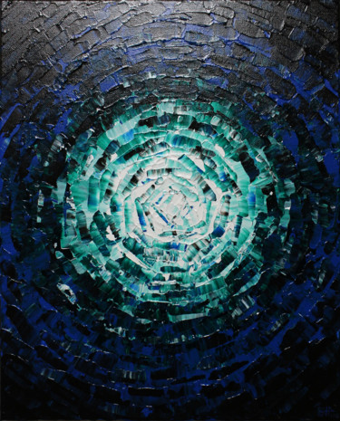 Painting titled "Éclat de lueur bleu…" by Jonathan Pradillon, Original Artwork, Acrylic