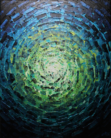 Painting titled "Éclat de lueur bleu…" by Jonathan Pradillon, Original Artwork, Acrylic
