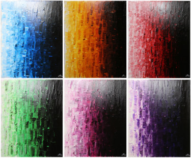 Картина под названием "Fondus colorés" - Jonathan Pradillon, Подлинное произведение искусства, Акрил Установлен на Деревянна…
