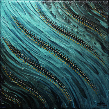 Pintura titulada "Fluide bleu claire…" por Jonathan Pradillon, Obra de arte original, Acrílico Montado en Bastidor de camill…