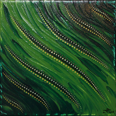 Pintura titulada "Fluide vert" por Jonathan Pradillon, Obra de arte original, Acrílico Montado en Bastidor de camilla de mad…