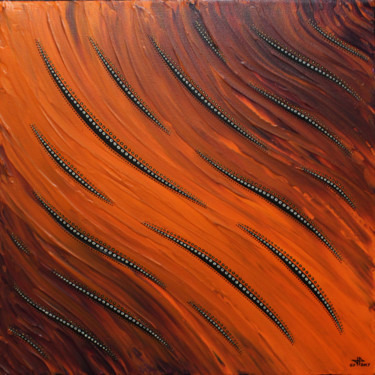 Peinture intitulée "Fluidité orange" par Jonathan Pradillon, Œuvre d'art originale, Acrylique