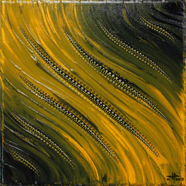 Malerei mit dem Titel "Fluide jaune." von Jonathan Pradillon, Original-Kunstwerk, Acryl Auf Keilrahmen aus Holz montiert