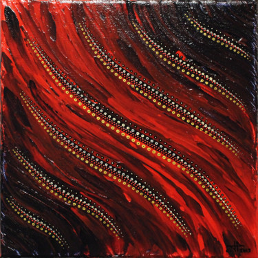 Malerei mit dem Titel "Fluide rouge" von Jonathan Pradillon, Original-Kunstwerk, Acryl