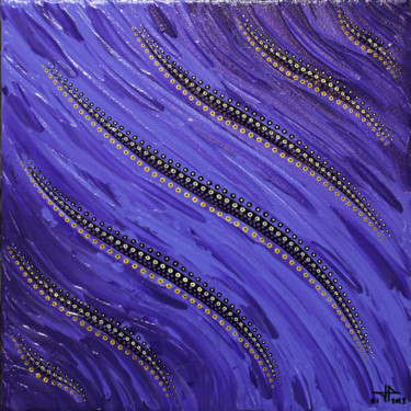 Malerei mit dem Titel "Fluide violet" von Jonathan Pradillon, Original-Kunstwerk, Acryl