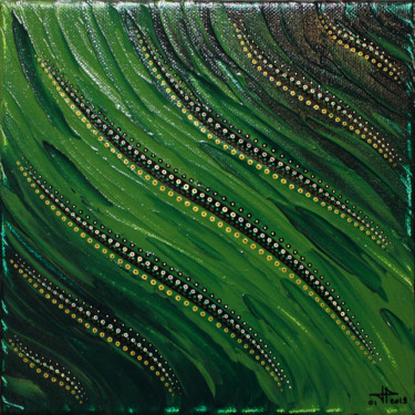 Pintura titulada "Fluide vert." por Jonathan Pradillon, Obra de arte original, Acrílico Montado en Bastidor de camilla de ma…