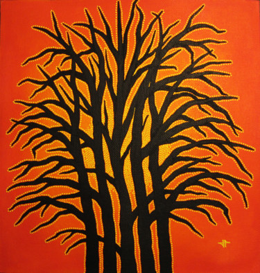 Painting titled "Arbre Ensoleillé" by Jonathan Pradillon, Original Artwork, Acrylic